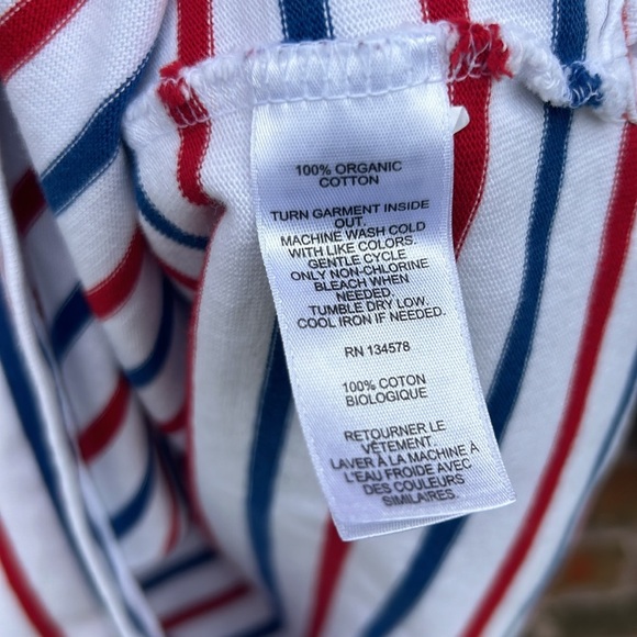Vineyard Vines Patriotic Red Blue Striped Women's 100% Organic Cotton Buttons - Picture 4 of 5